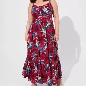 Torrid Red Floral Maxi Dress